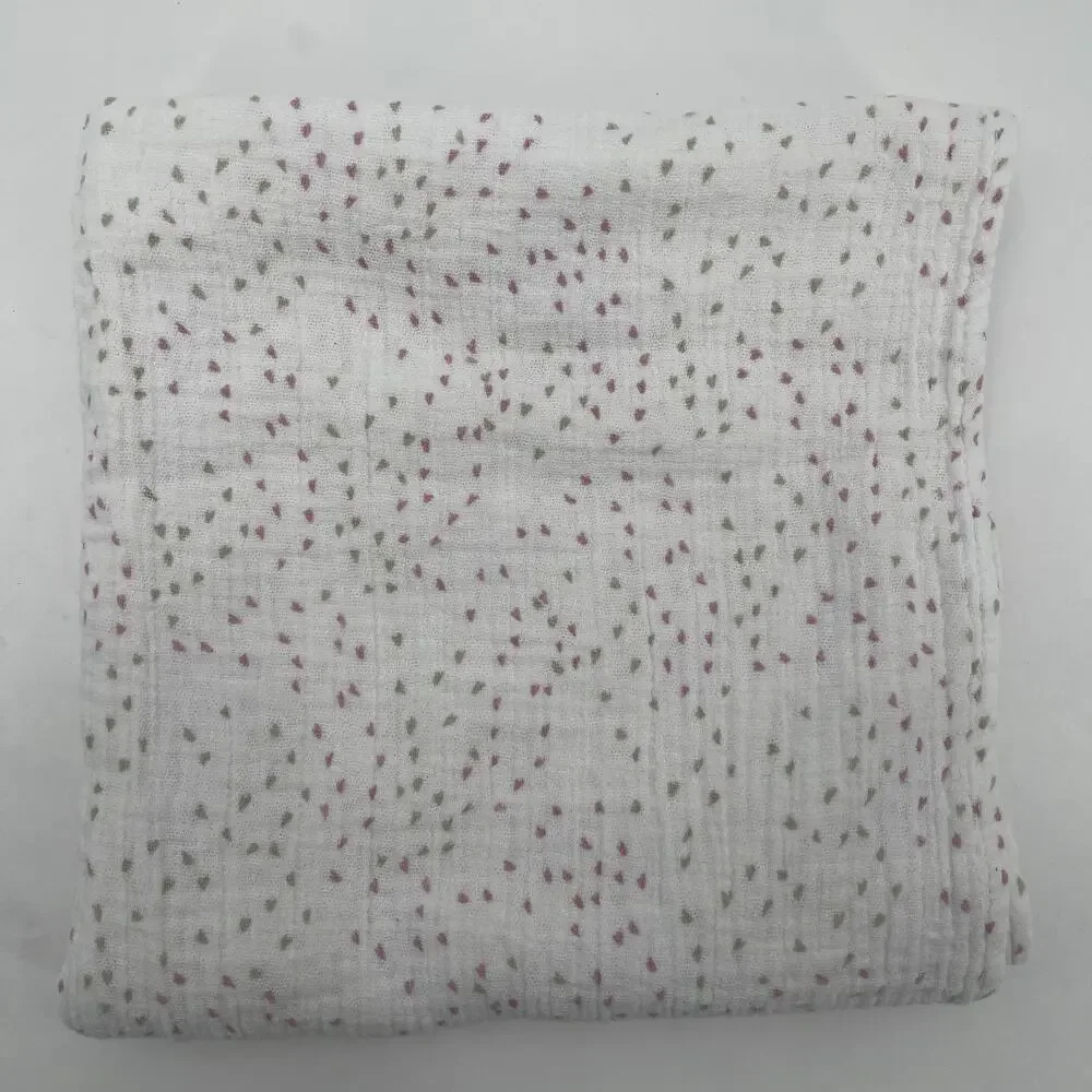ADEN + ANAIS Baby Swaddle Blanket White Muslin Pink Gray Confetti Sleep Light